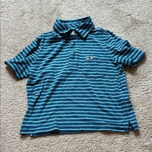 Vineyard Vines Blue and White Striped Polo